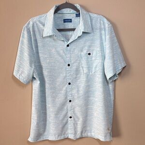 Caribbean Joe Men’s Large Light Blue Casual Shirt, EUC